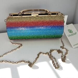 NWT rainbow sparkle purse/clutch Caleesa!